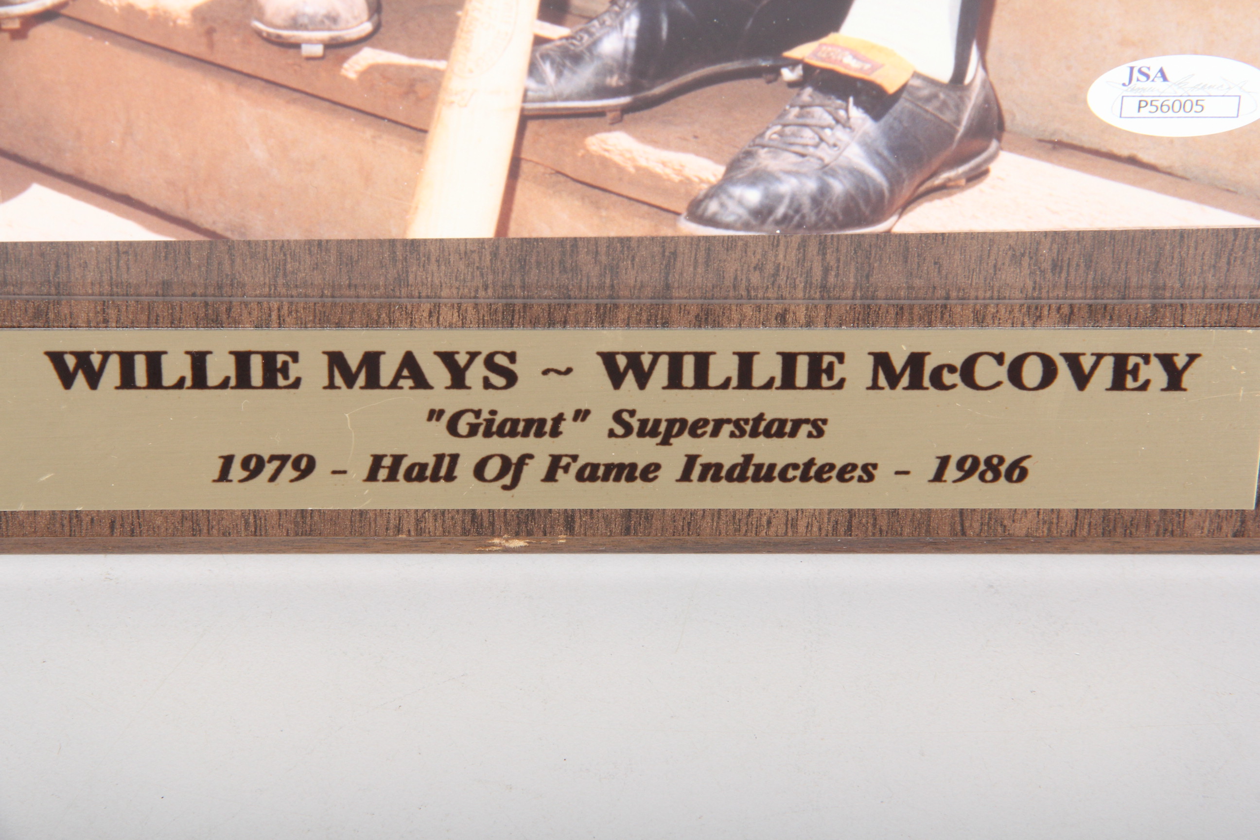 Willie Mays and Willie McCovey Autographed Plaque