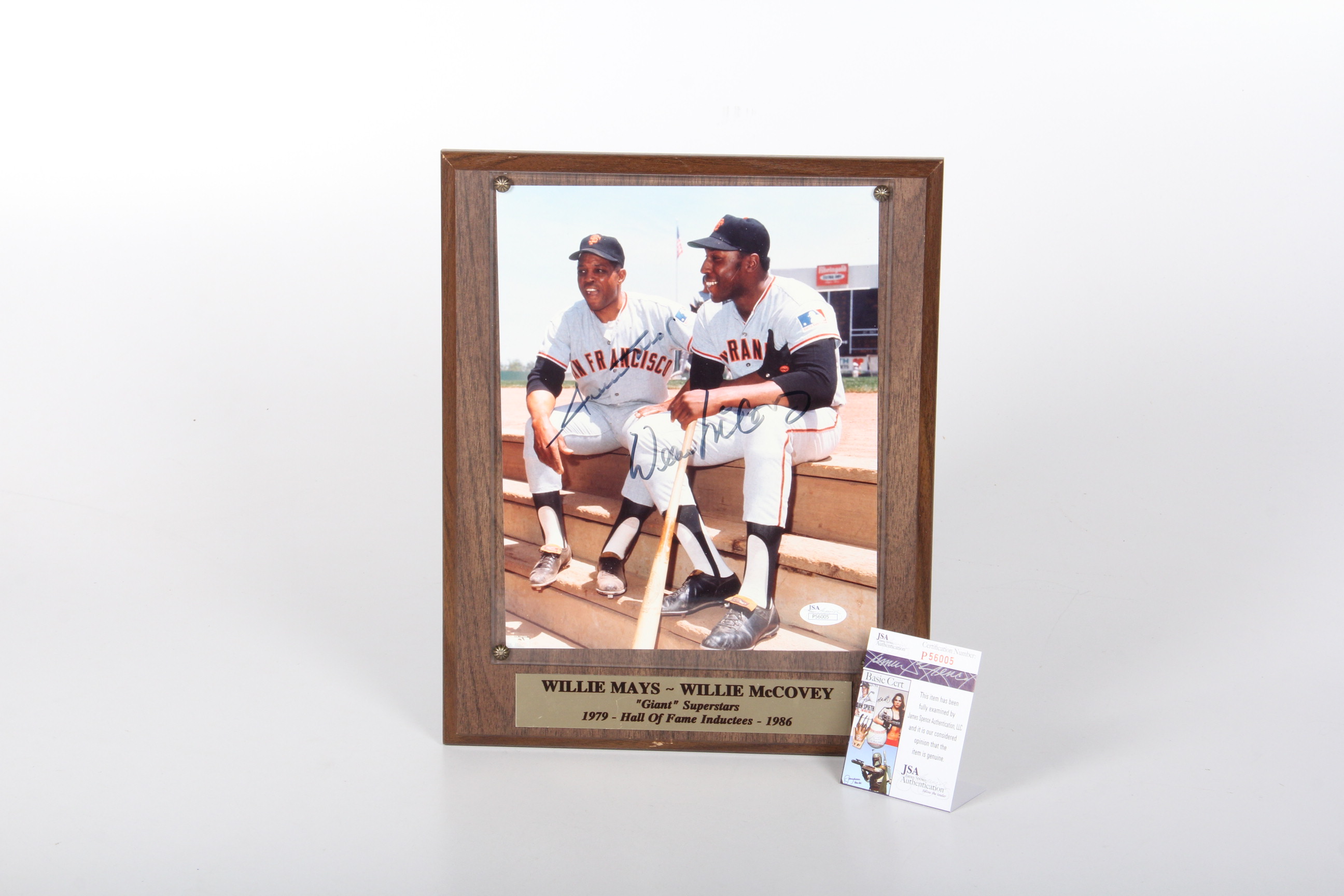 Willie Mays and Willie McCovey Autographed Plaque