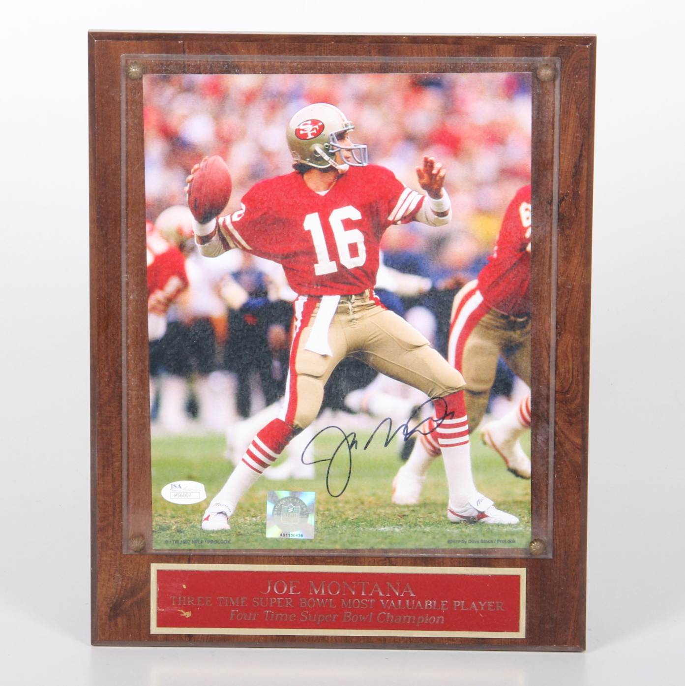 Joe Montana Autographed Photo Plaque