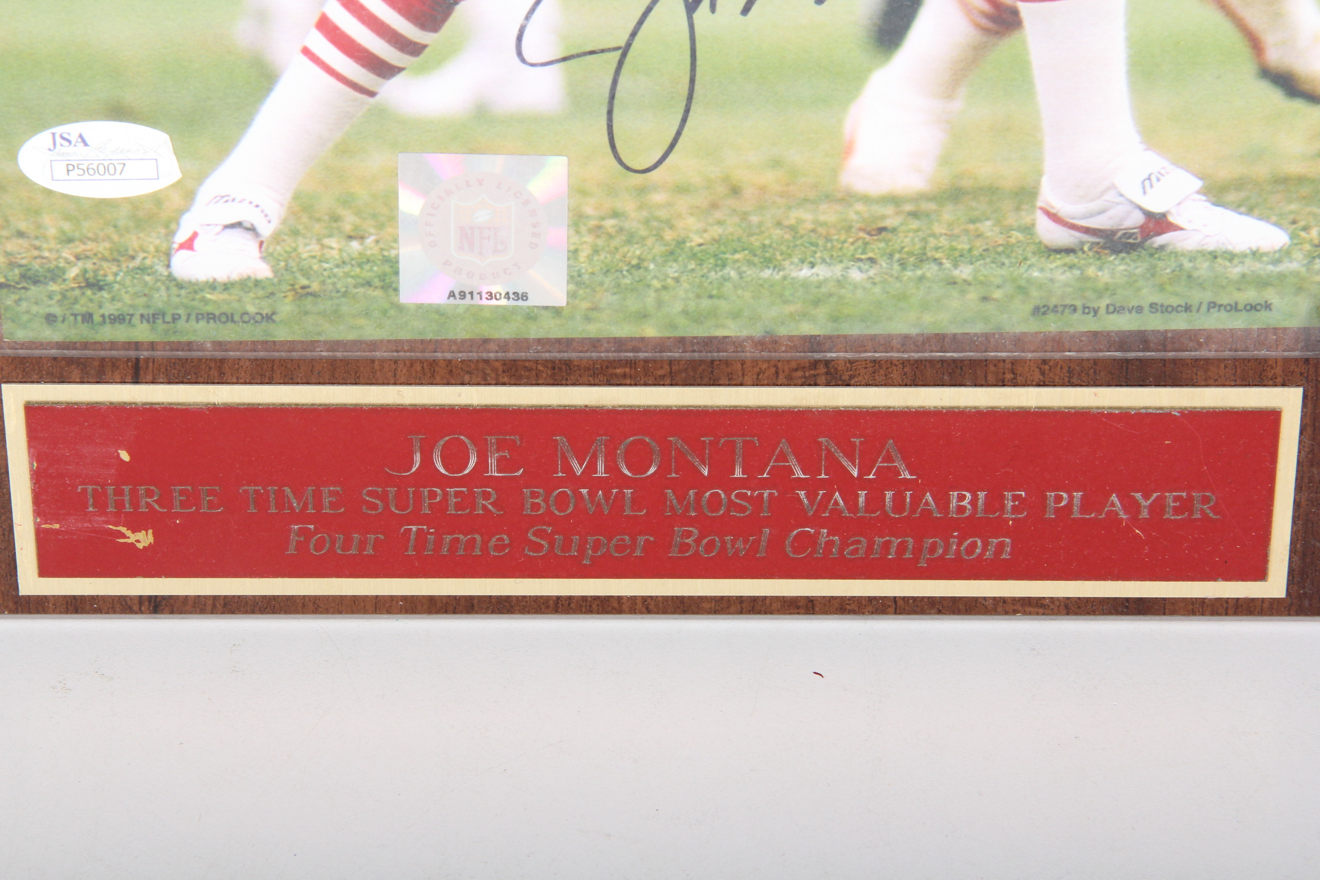 Joe Montana Autographed Photo Plaque