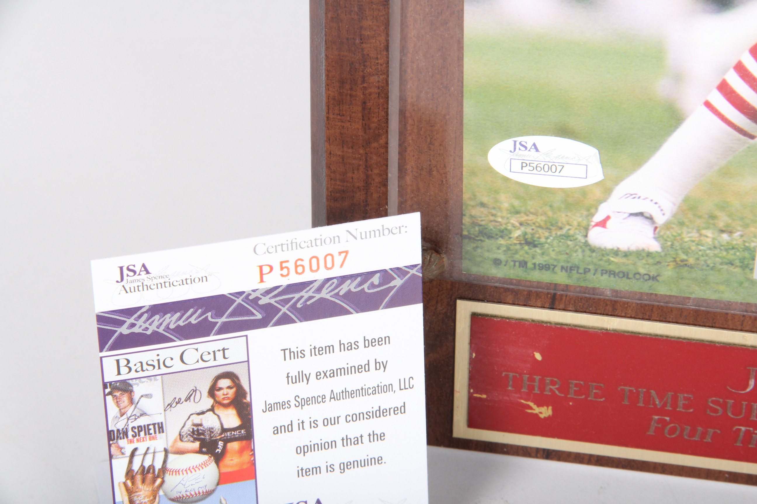 Joe Montana Autographed Photo Plaque