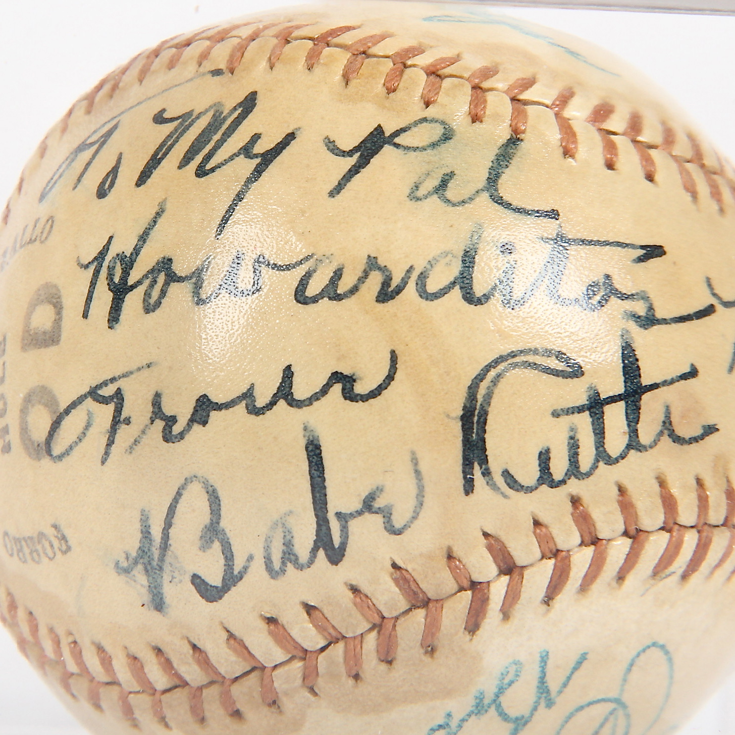 Vintage Babe Ruth, Jackie Robinson and Bob Feller Signed Baseball with Other Signatures