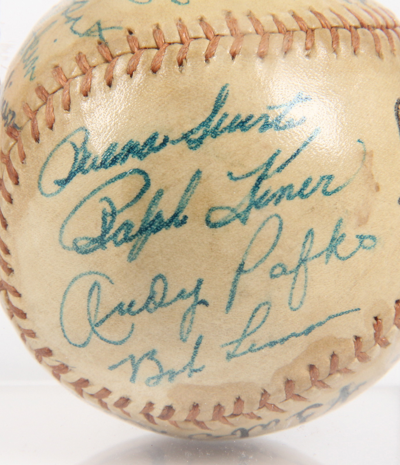 Vintage Babe Ruth, Jackie Robinson and Bob Feller Signed Baseball with Other Signatures