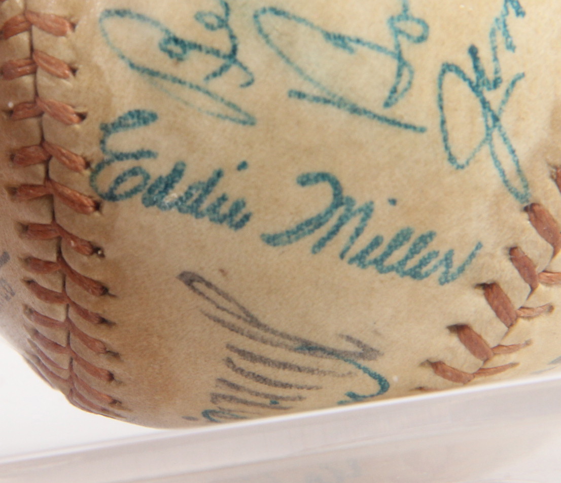 Vintage Babe Ruth, Jackie Robinson and Bob Feller Signed Baseball with Other Signatures
