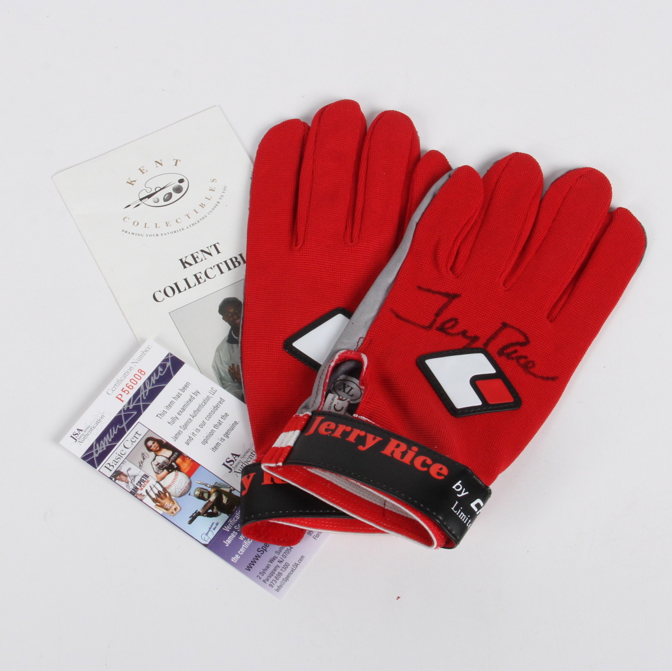 Pair of Jerry Rice Signed Wide Receiver Gloves