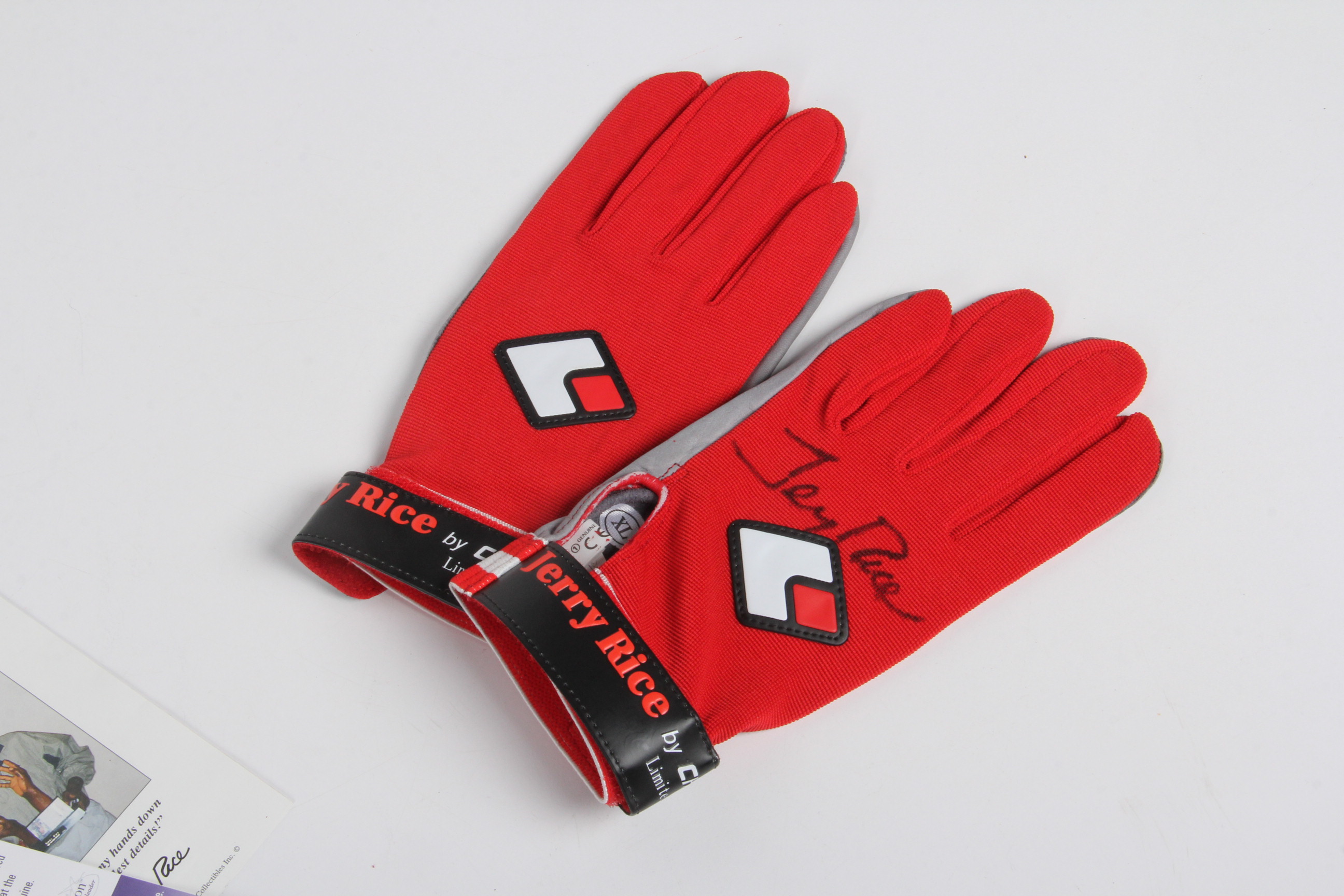 Pair of Jerry Rice Signed Wide Receiver Gloves