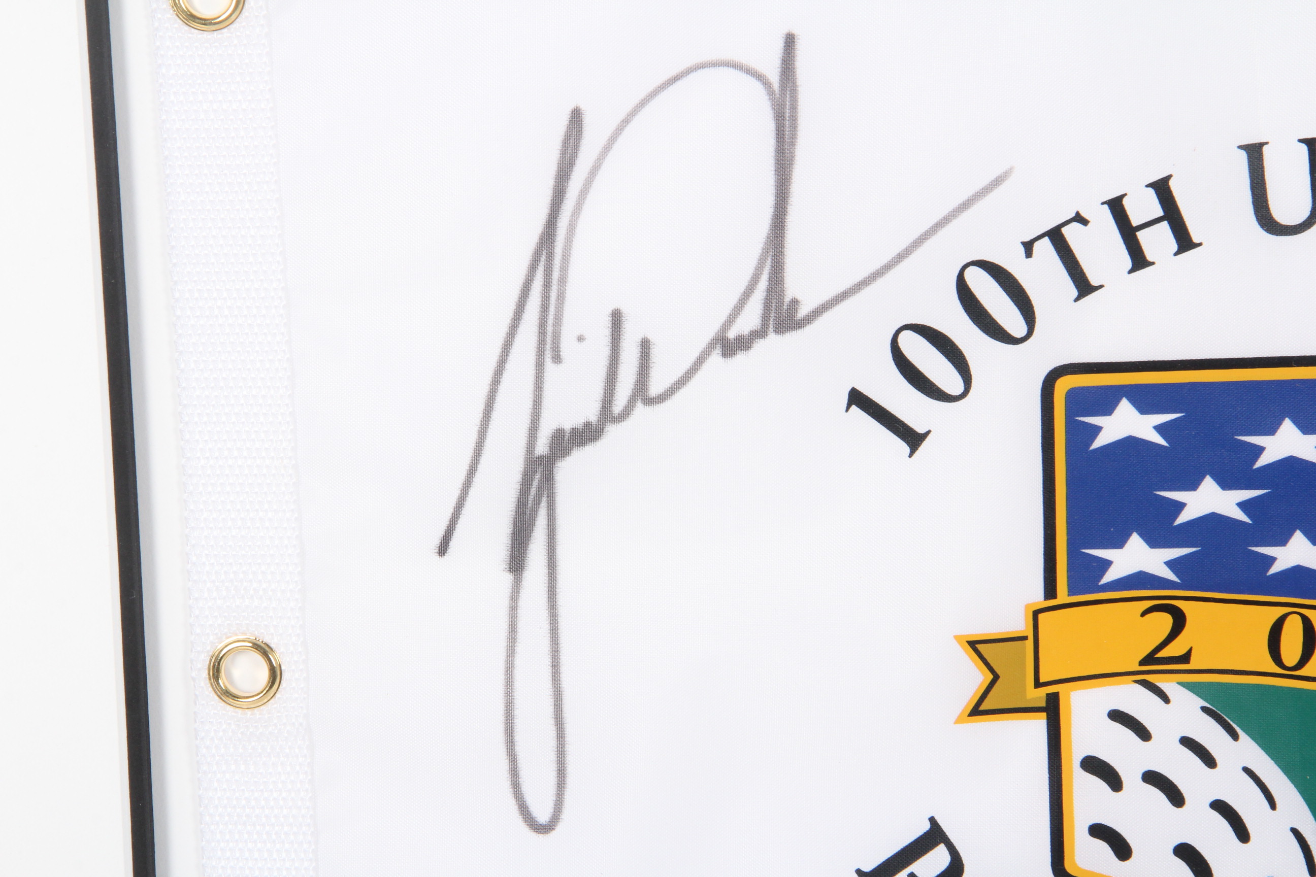 Tiger Woods Signed 2000 Pebble Beach U.S. Open White Pin Flag