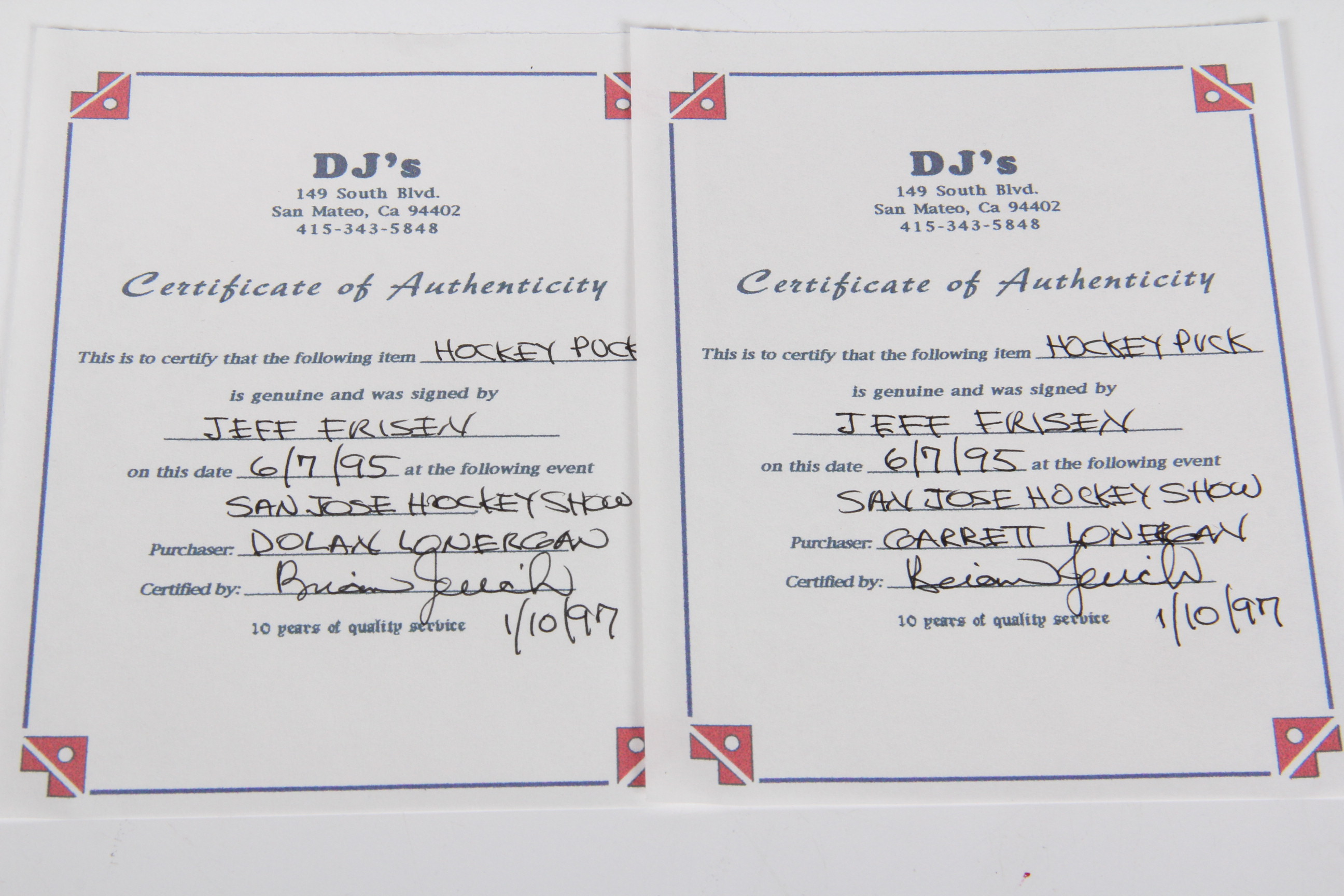 Autographed San Jose Sharks Hockey Pucks