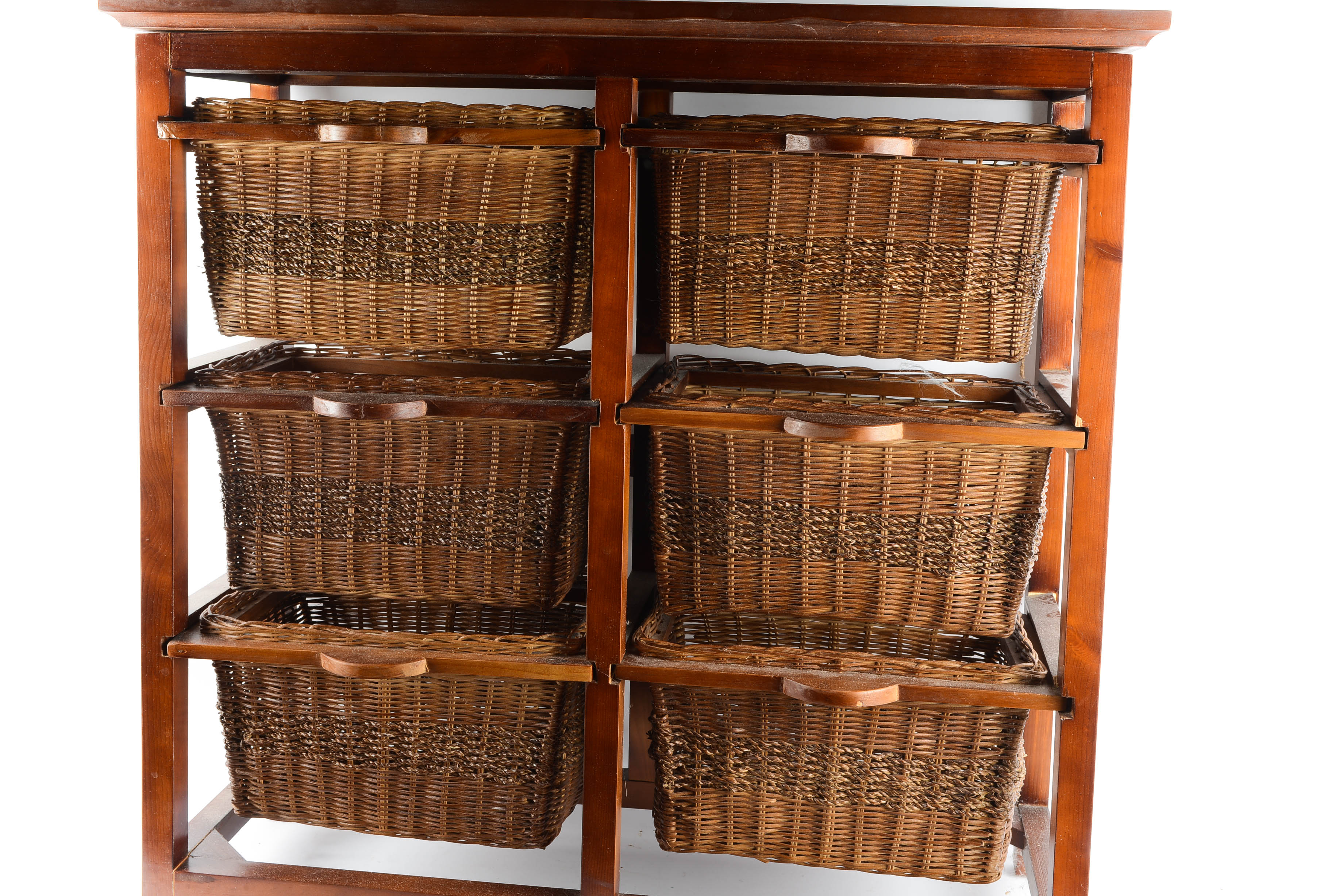 Six Drawer Wicker Storage Unit