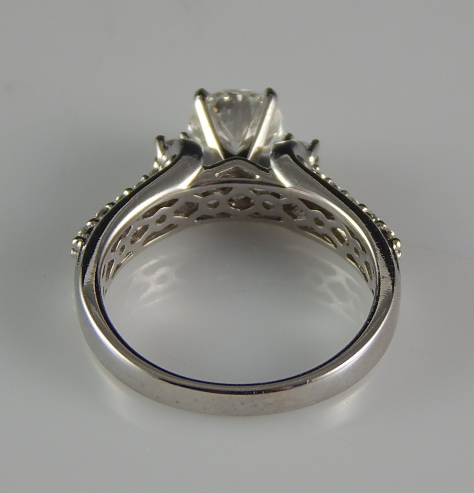 14K White Gold and Diamond Ring
