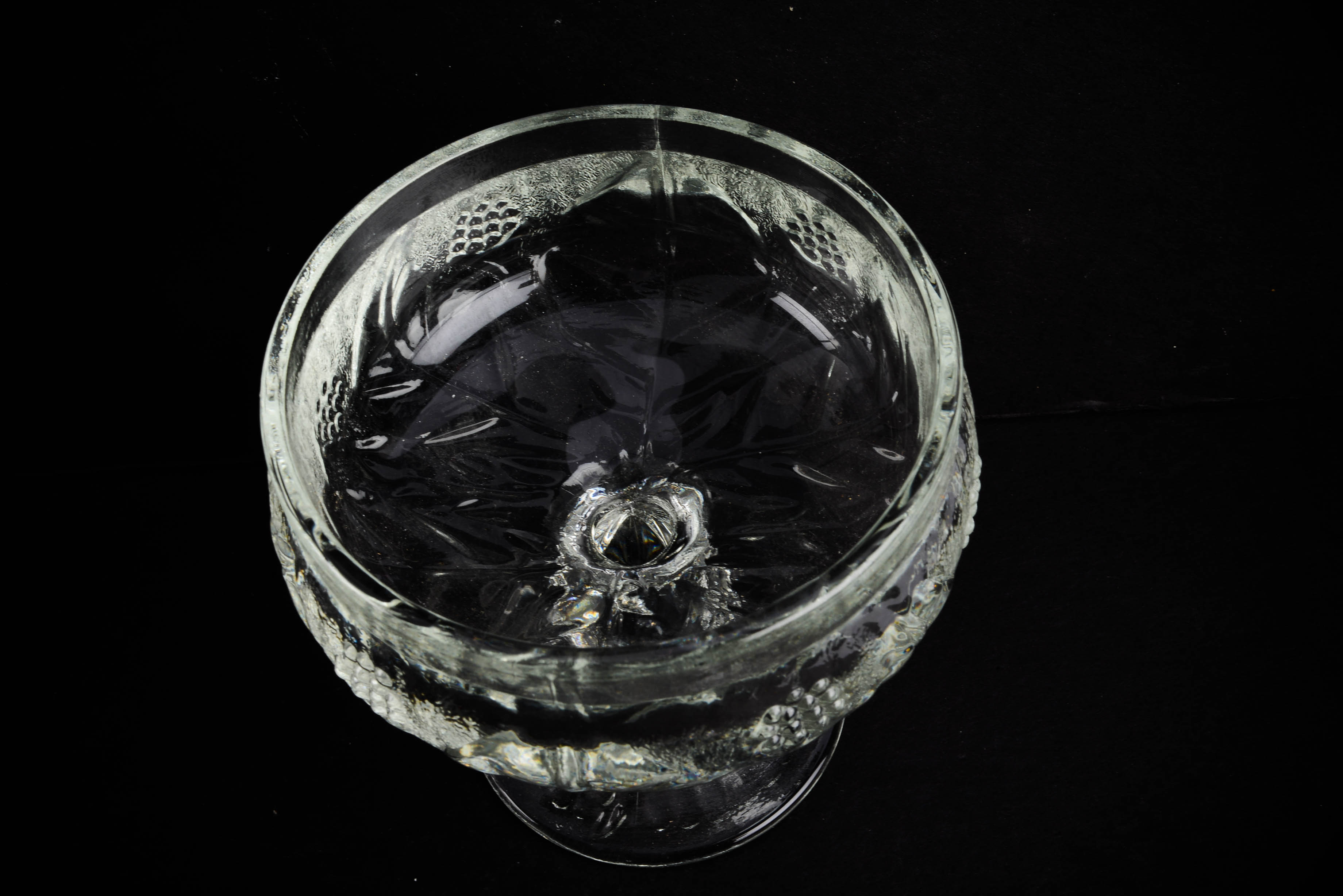 Four Vintage Pressed Glass Dessert Dishes