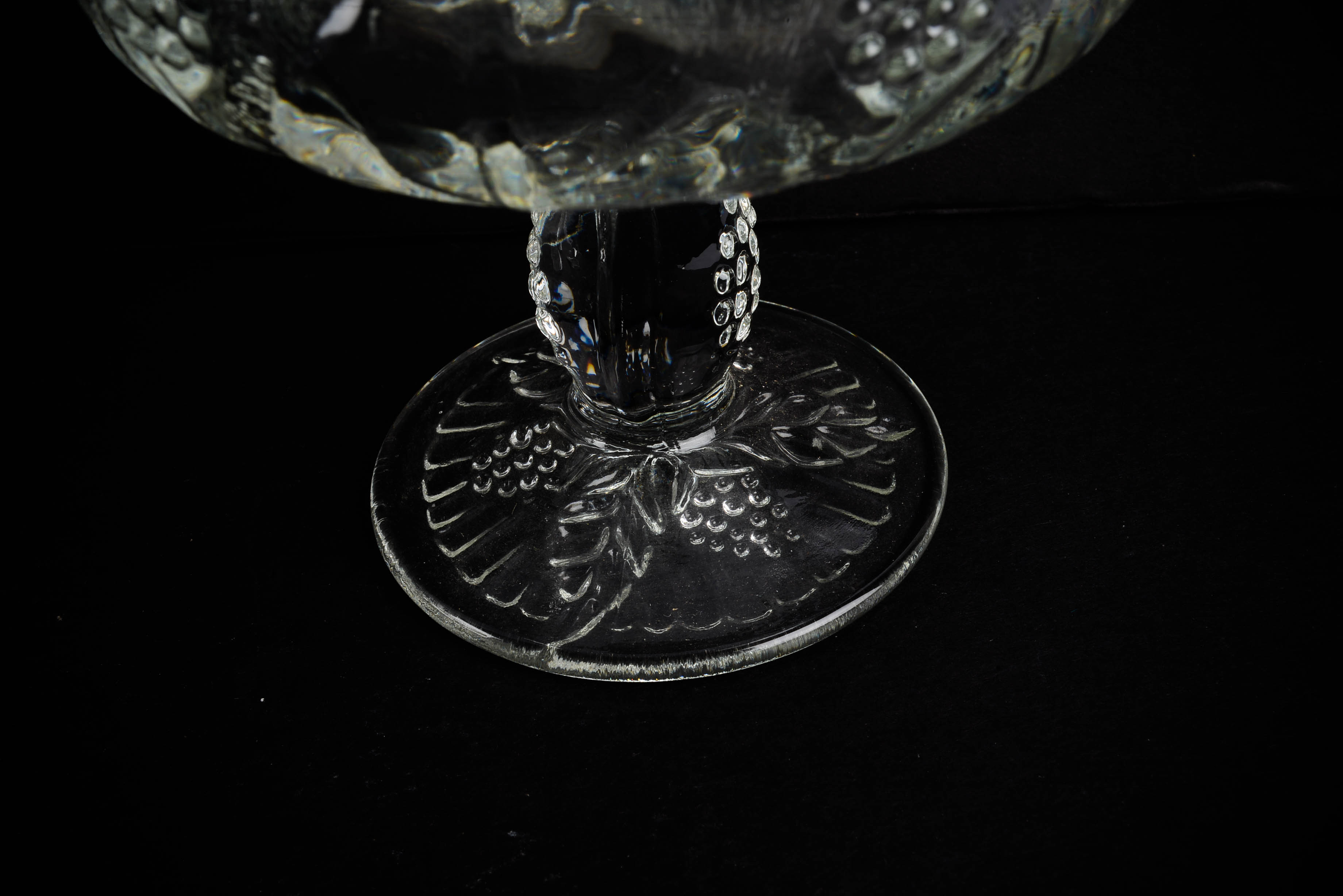 Four Vintage Pressed Glass Dessert Dishes