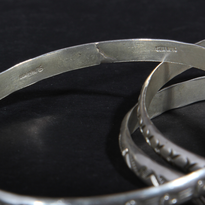 Trio of G. Nelson Sterling Silver Bangle Bracelets