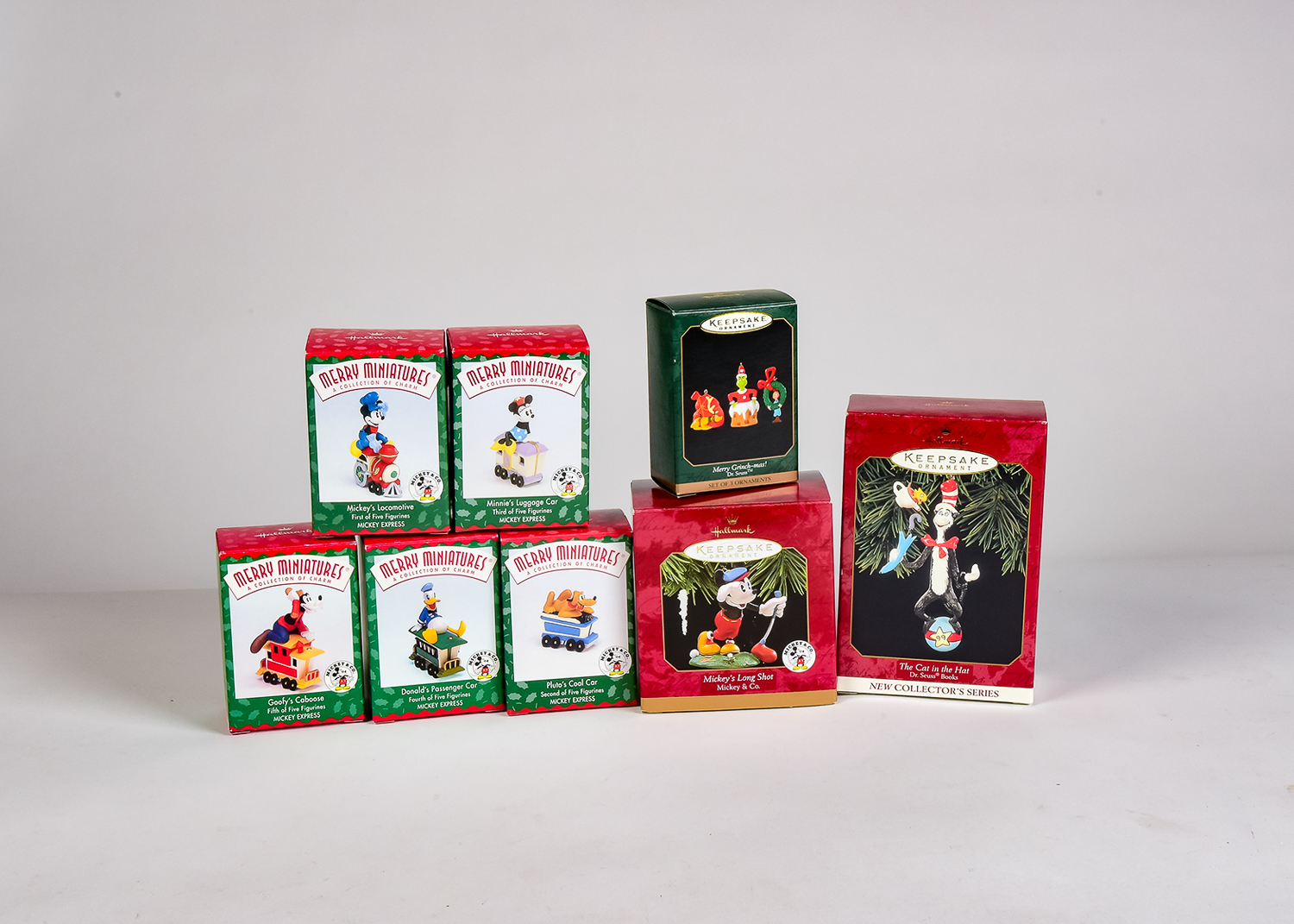 Group of Disney and Seuss Hallmark Ornaments