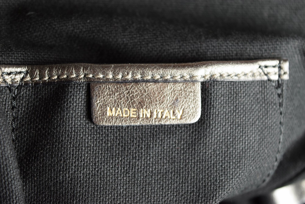 Burberry Metallic Pewter Ombre Plaid Handbag