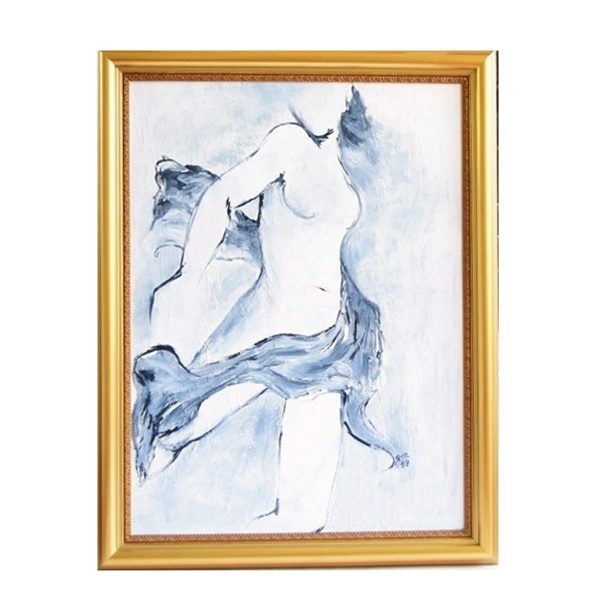 Original Acrylic Painting of a Female Nude on Stretched Canvas By Sherie Marek, Beautifully Framed