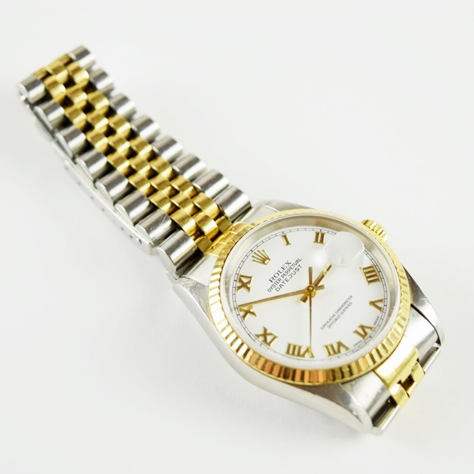 Mens Rolex Oyster Perpetual Datejust Watch in Stainlees Steel and 18K Yellow Gold Jubilee Bracelet
