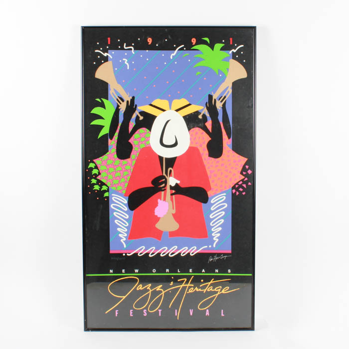 Signed, Limited Edition 1991 New Orleans Jazz & Heritage Festival Poster