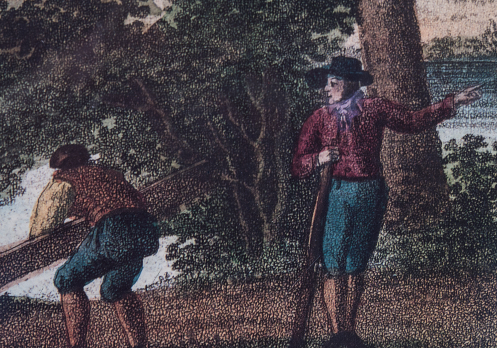 Framed Offset Lithograph of Engraving after "Christinehof" by Ulrik Thersner