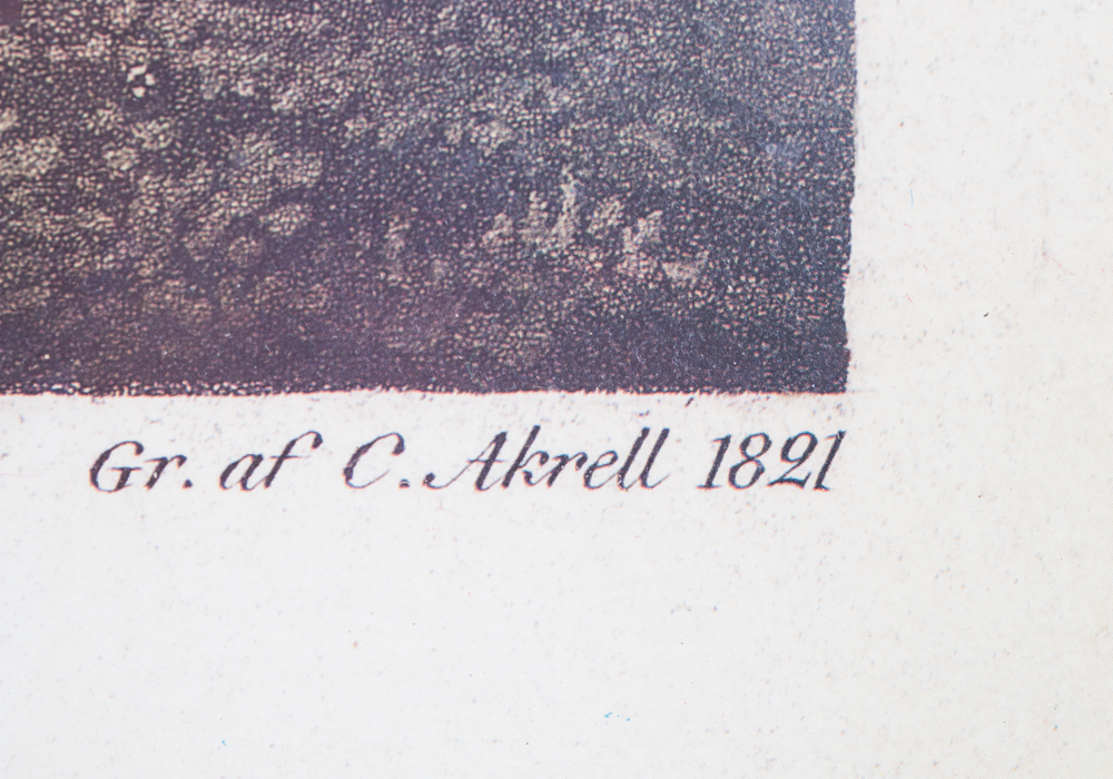 Framed Offset Lithograph of Engraving after "Christinehof" by Ulrik Thersner