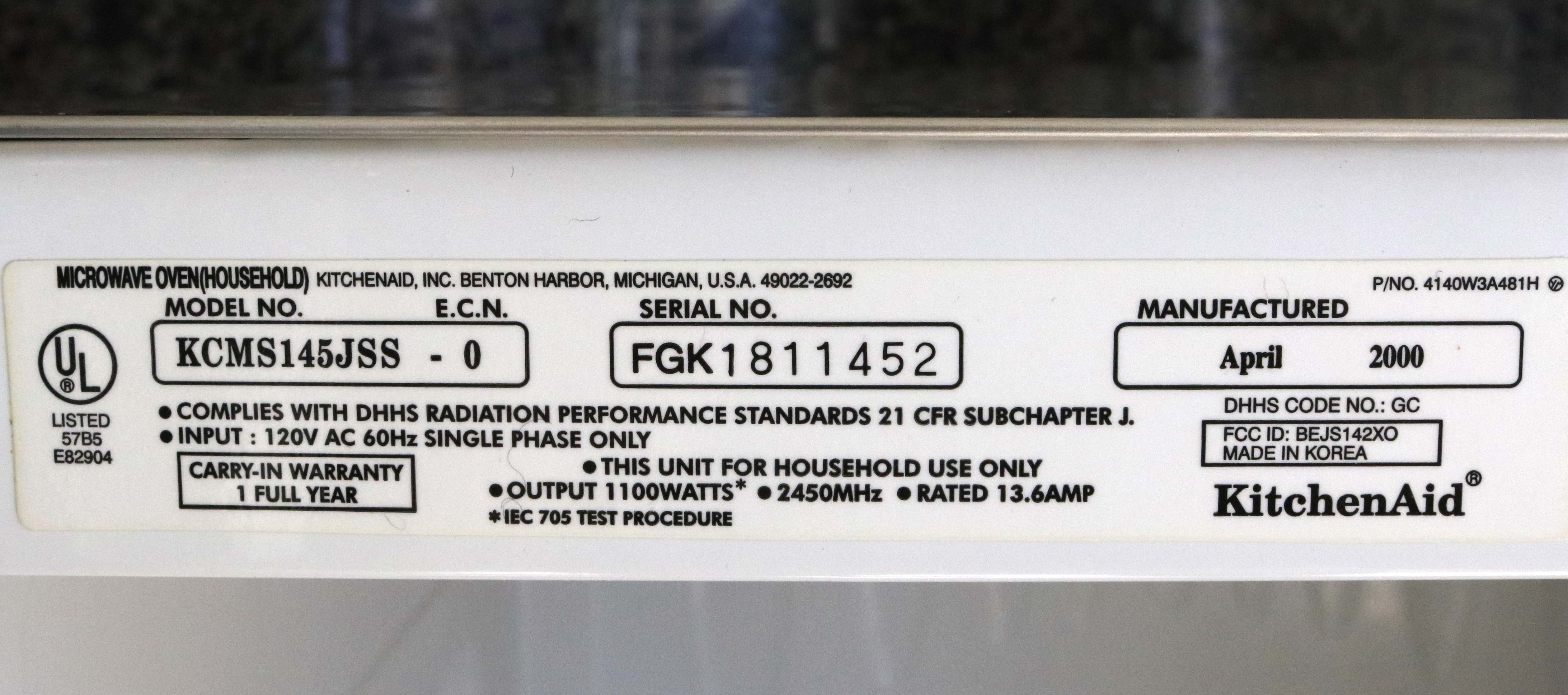 KitchenAid Microwave