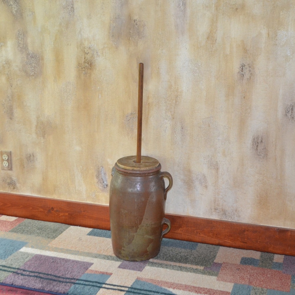 Antique Stoneware Butter Churn