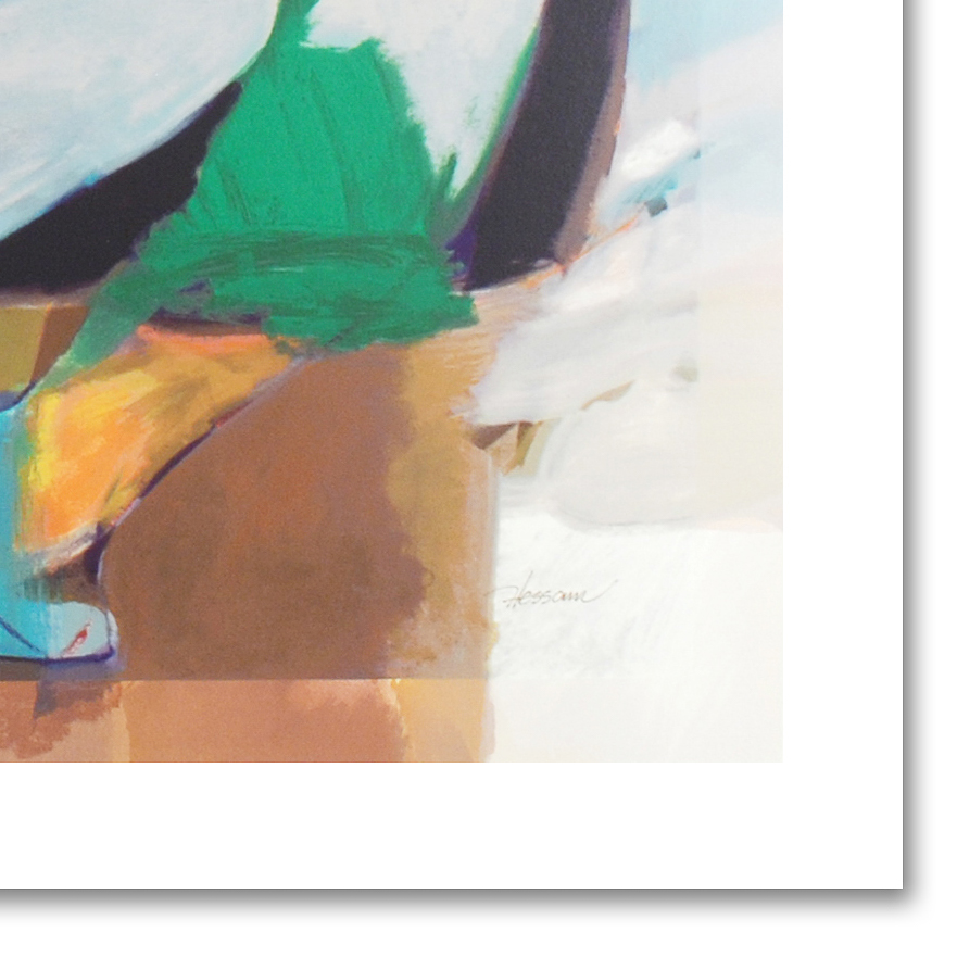 Hessam Abrishami "Tender Shoulders" Serigraph on Canvas