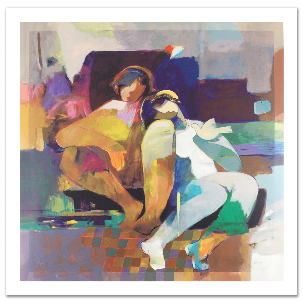 Hessam Abrishami "Tender Shoulders" Serigraph on Canvas