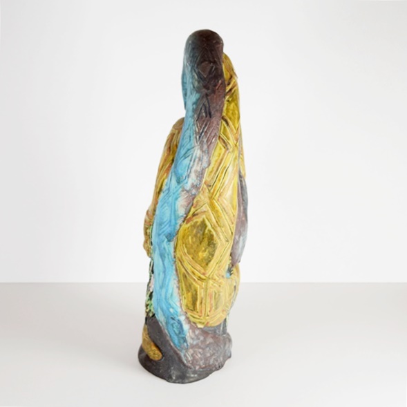 Hand Sculpted Ceramic Sculpture of Entwined Snakes, Signed and Dated