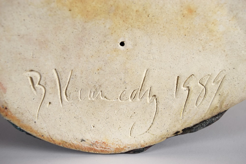 Hand Sculpted Ceramic Sculpture of Entwined Snakes, Signed and Dated