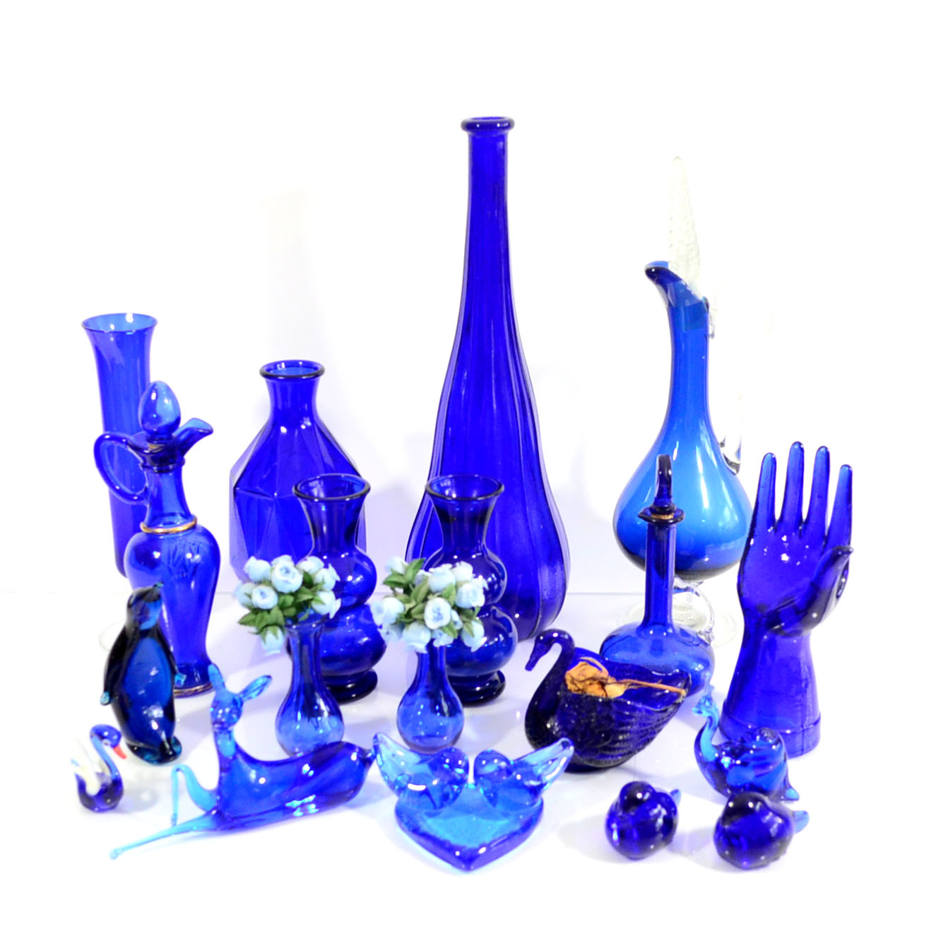 Collection Of Blue Glass Decor