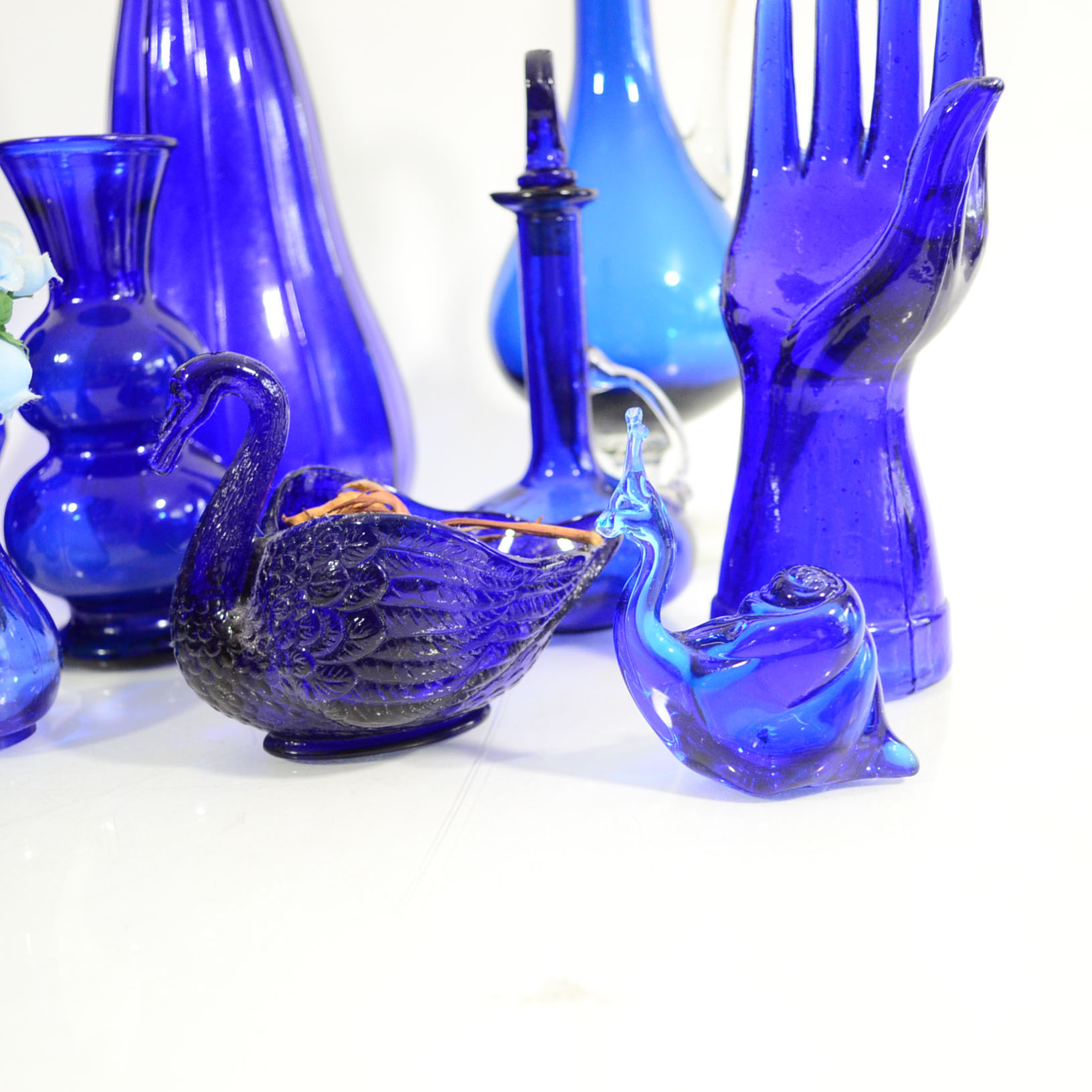 Collection Of Blue Glass Decor