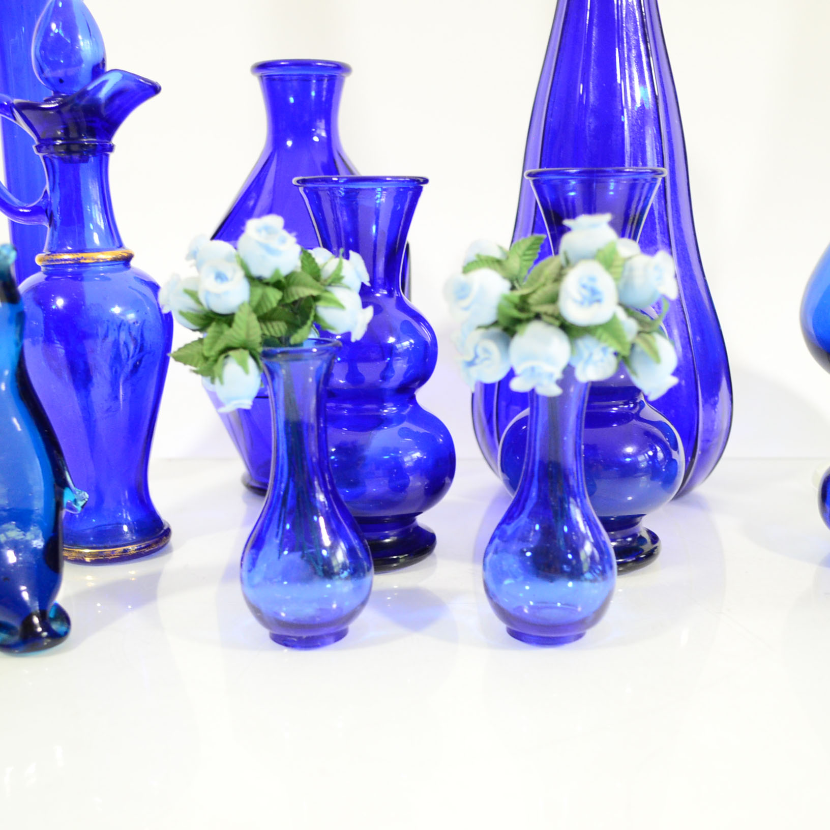 Collection Of Blue Glass Decor