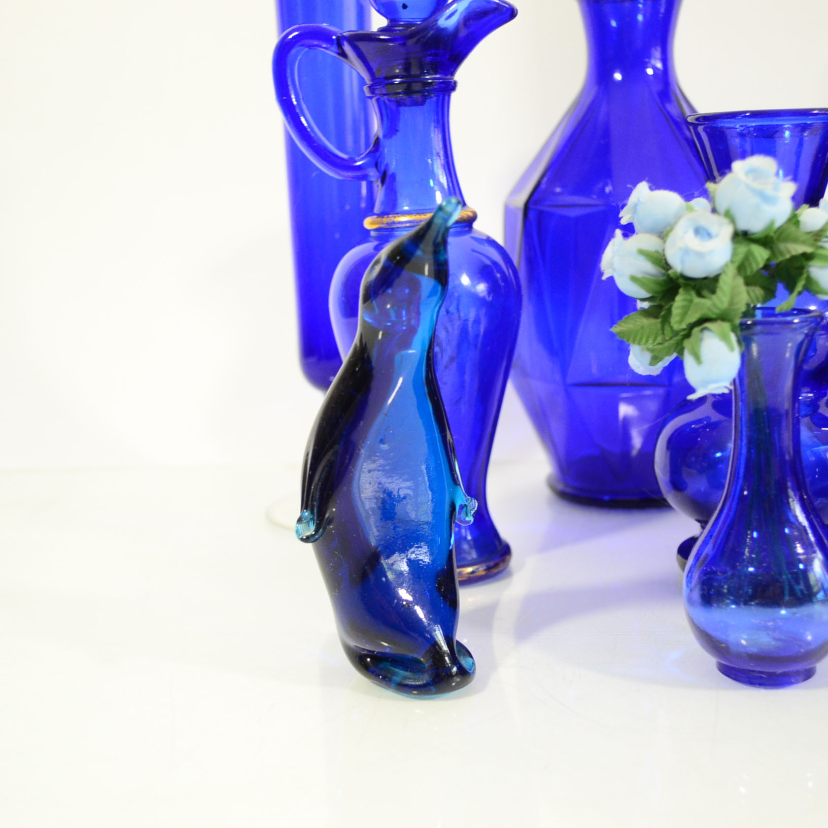 Collection Of Blue Glass Decor