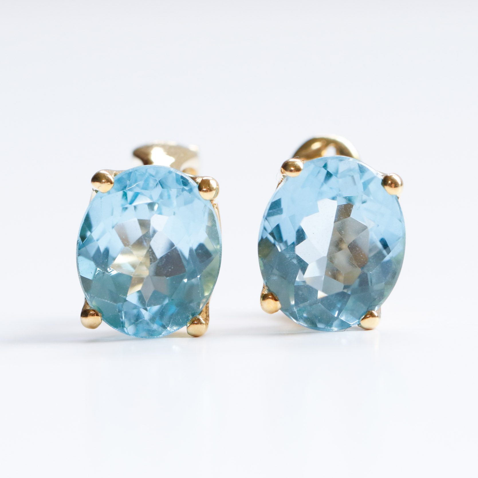 H. Stern 18K Yellow Gold Blue Topaz Earrings