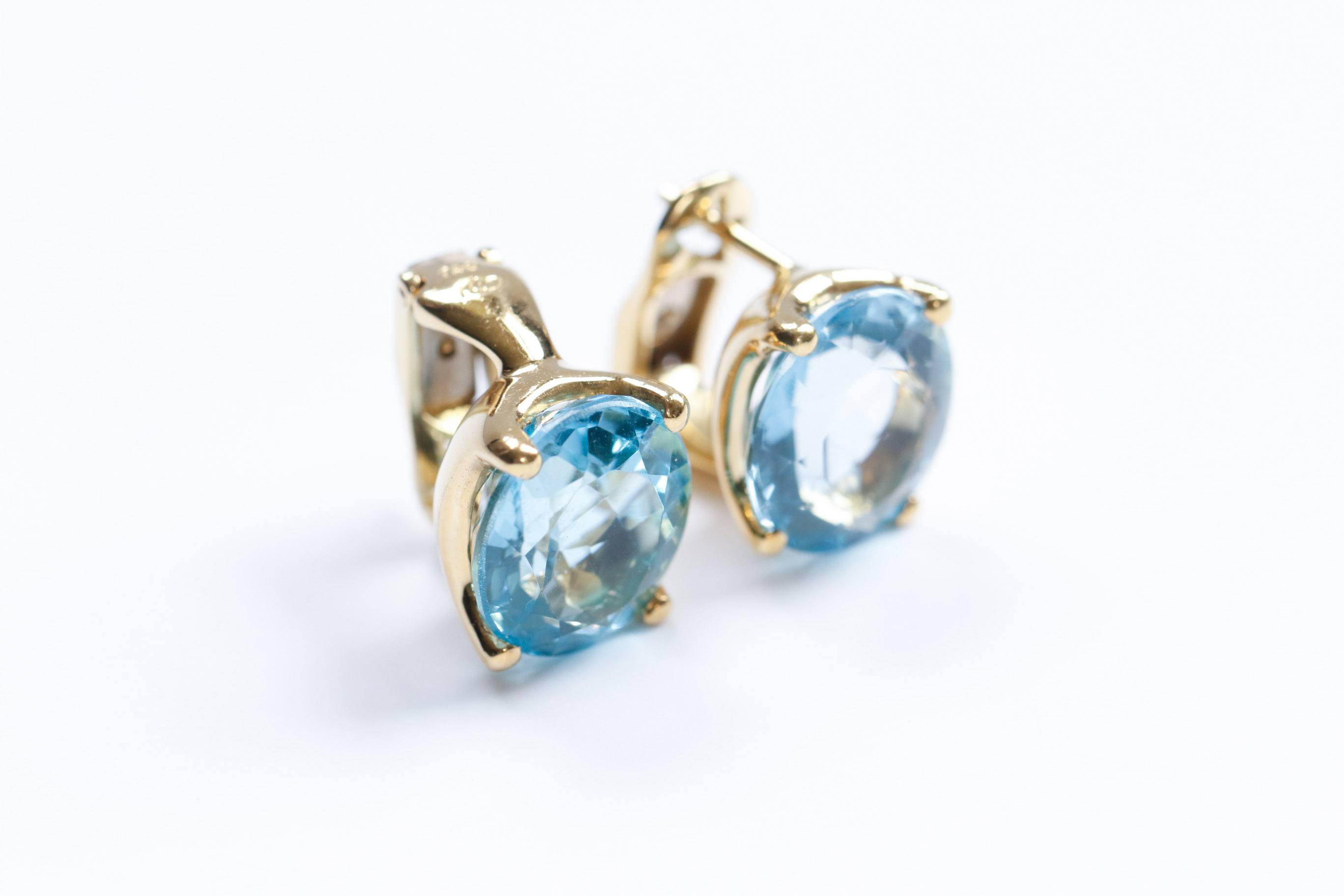 H. Stern 18K Yellow Gold Blue Topaz Earrings