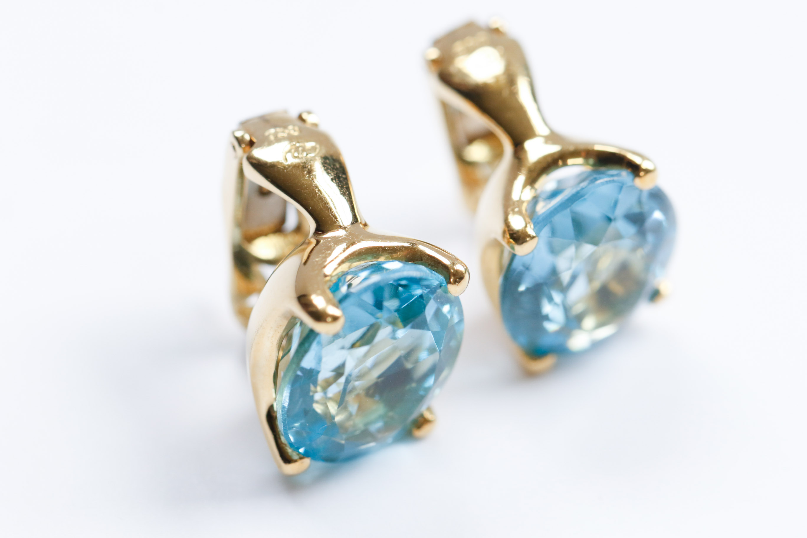 H. Stern 18K Yellow Gold Blue Topaz Earrings