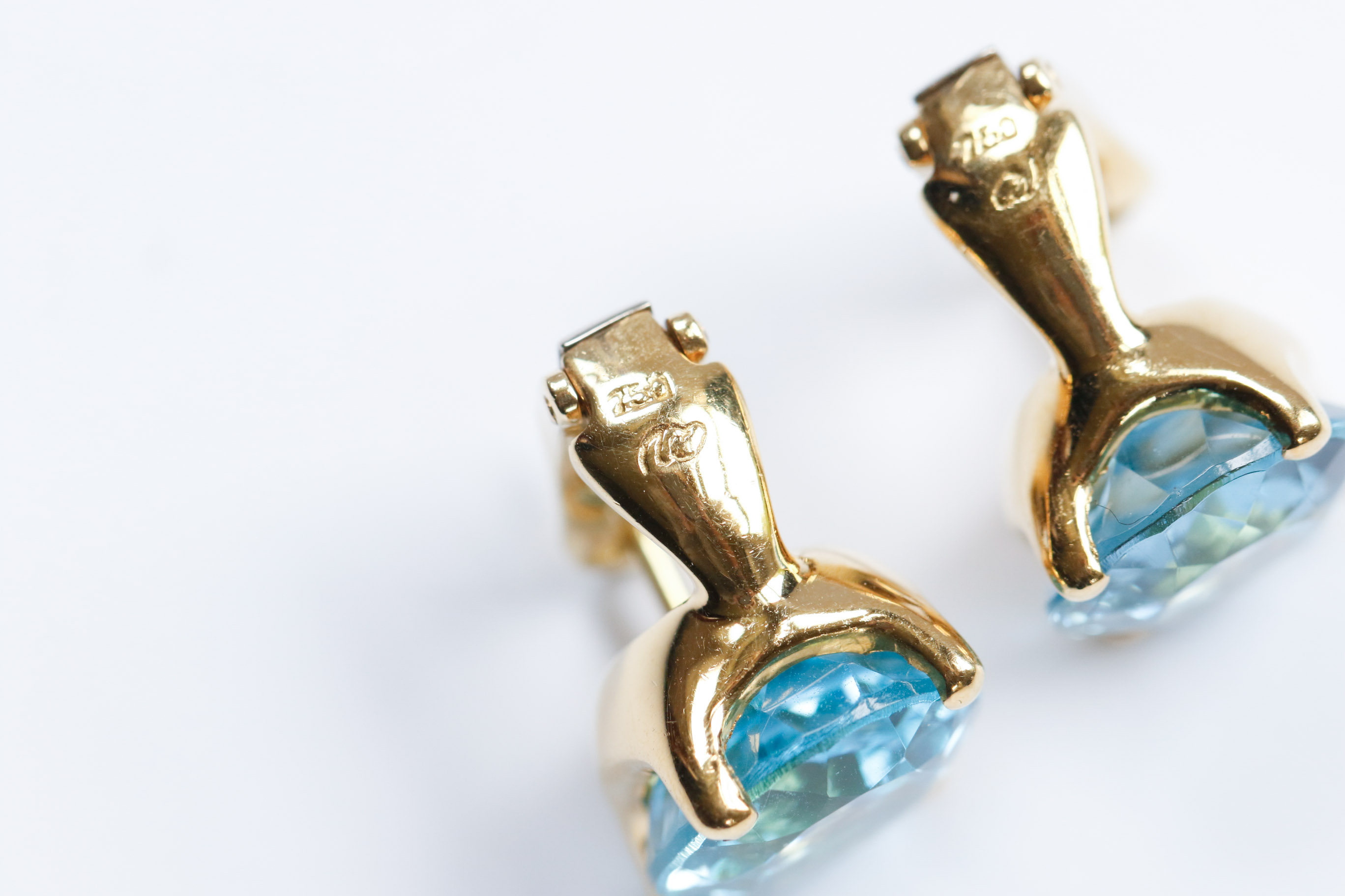 H. Stern 18K Yellow Gold Blue Topaz Earrings