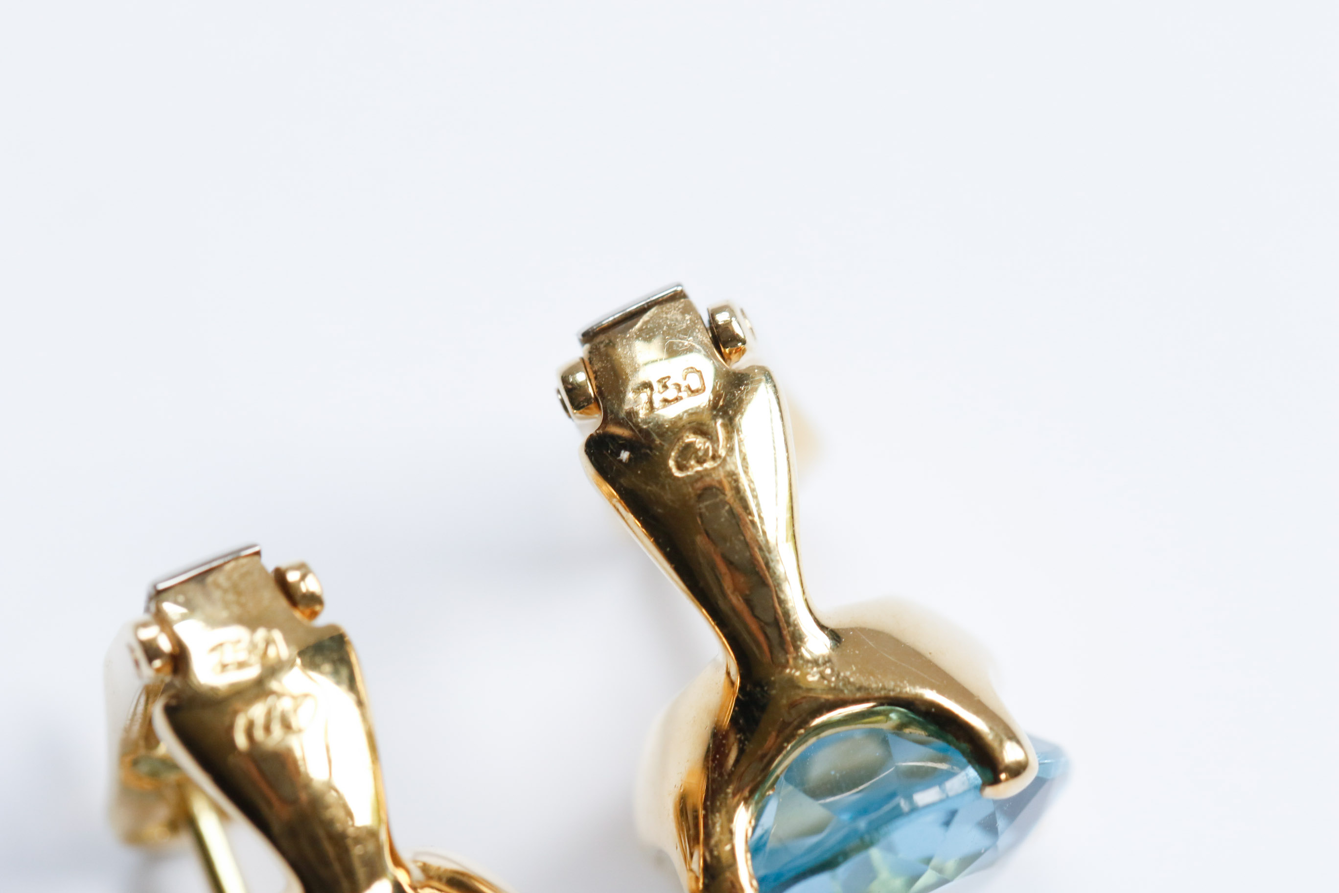 H. Stern 18K Yellow Gold Blue Topaz Earrings