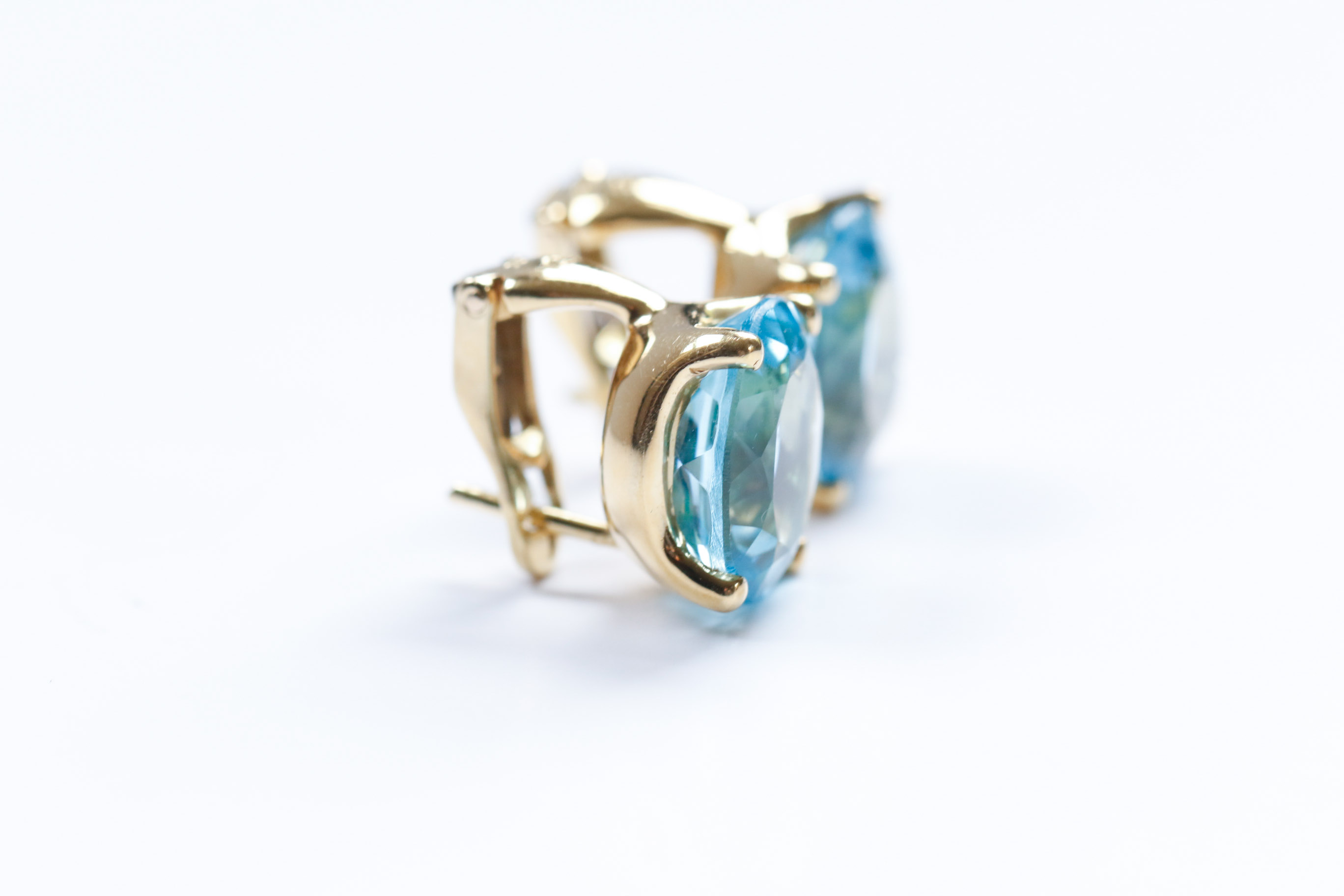 H. Stern 18K Yellow Gold Blue Topaz Earrings