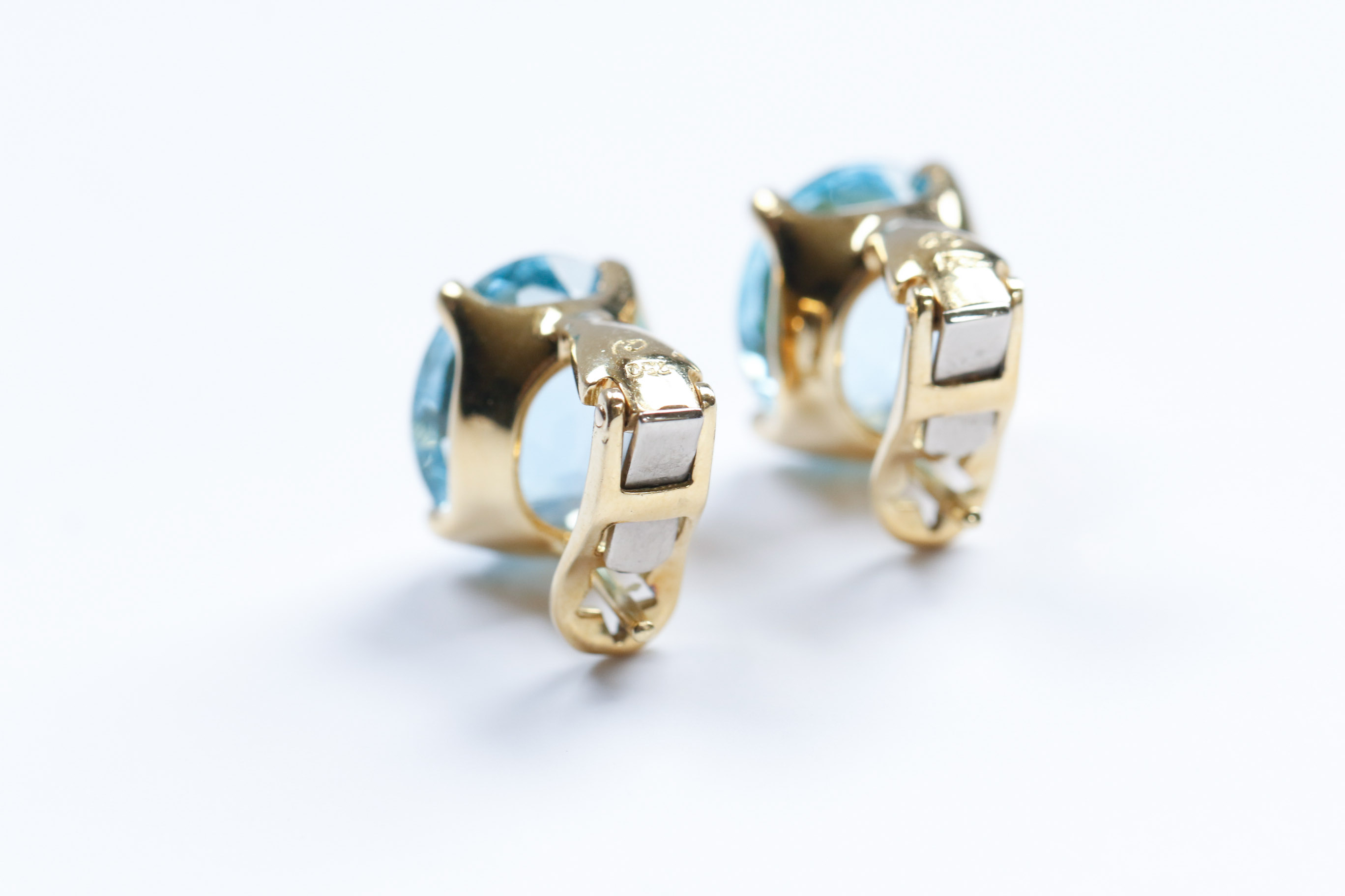 H. Stern 18K Yellow Gold Blue Topaz Earrings