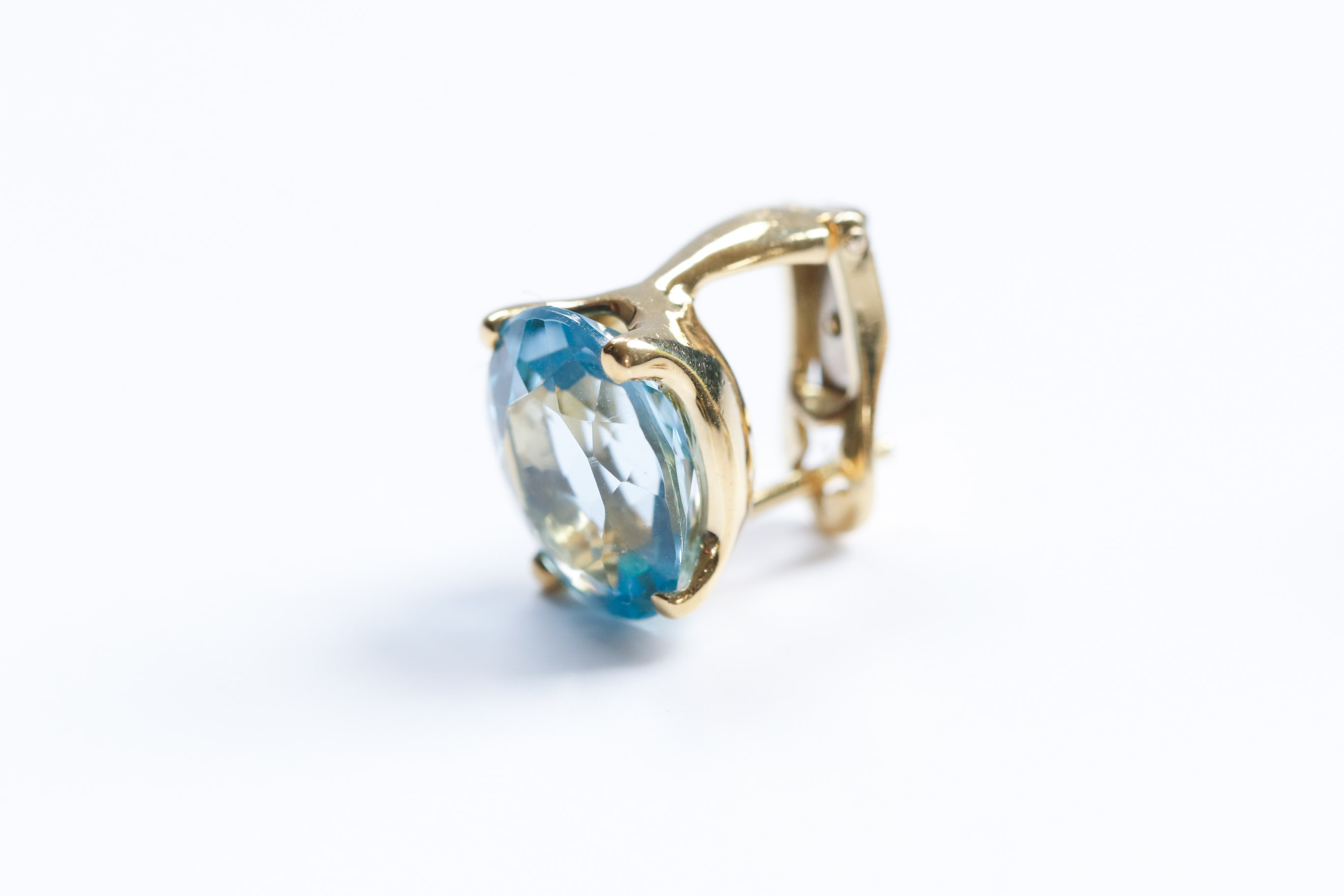 H. Stern 18K Yellow Gold Blue Topaz Earrings