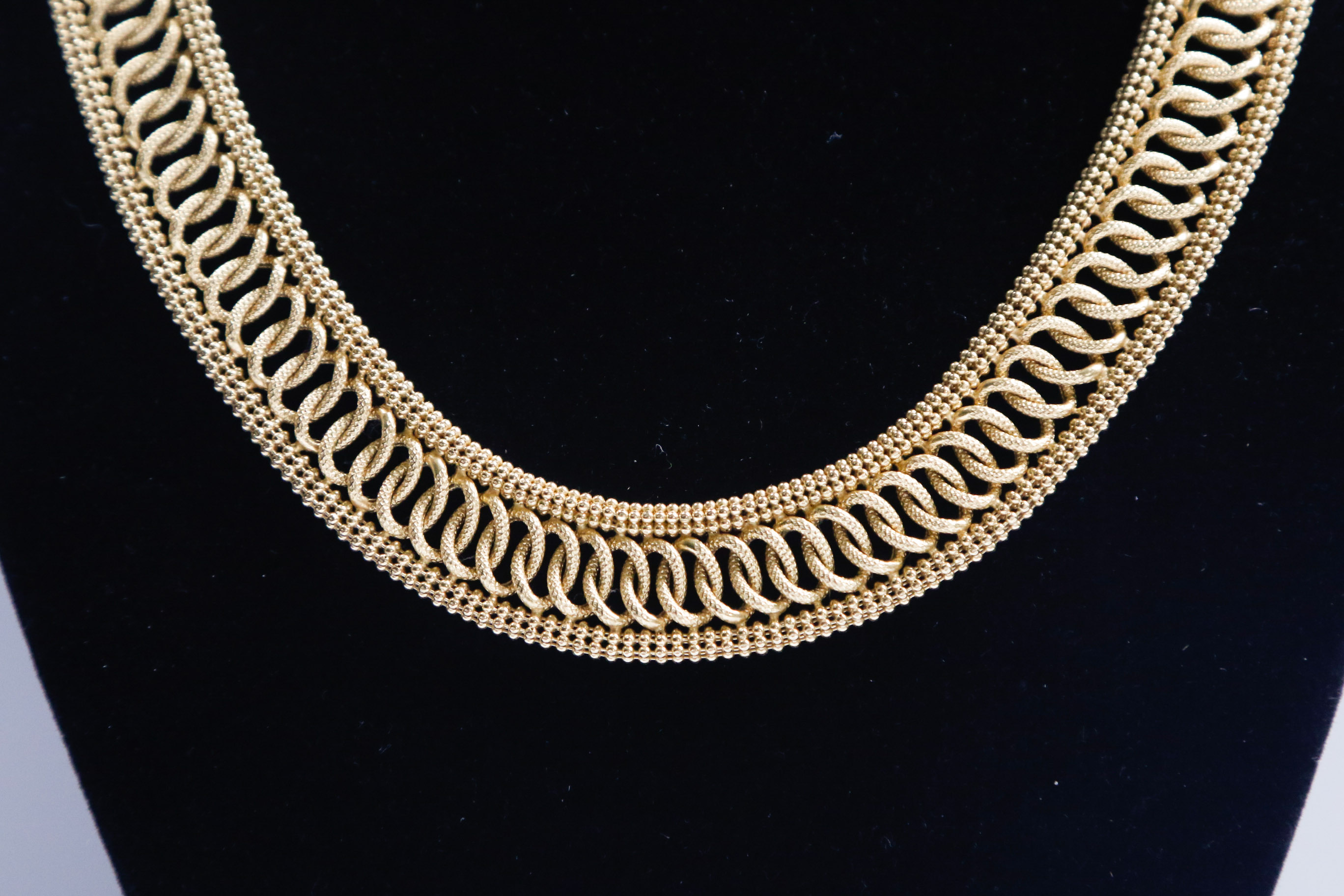 14K Yellow Gold Mesh Link Necklace