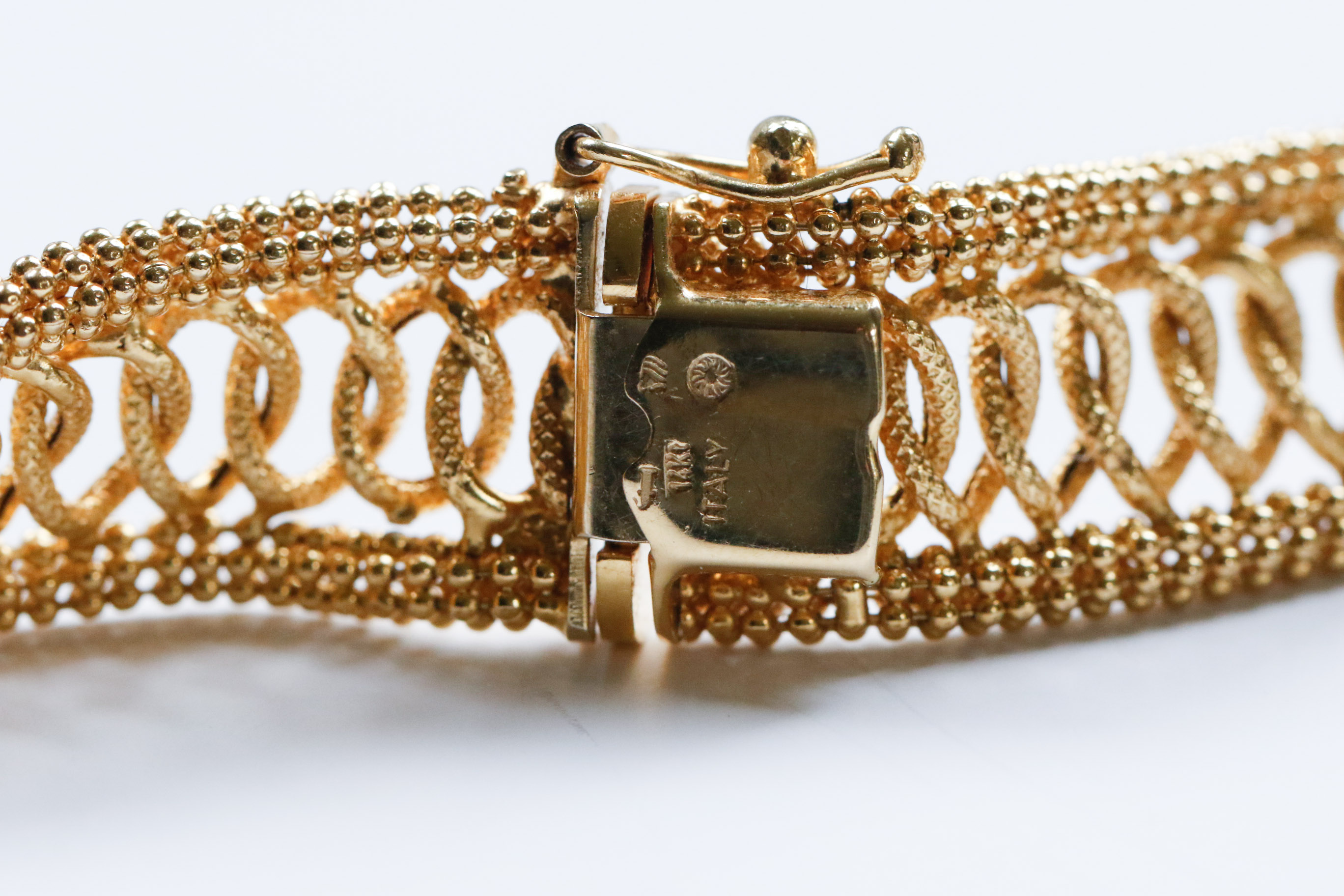 14K Yellow Gold Mesh Link Necklace