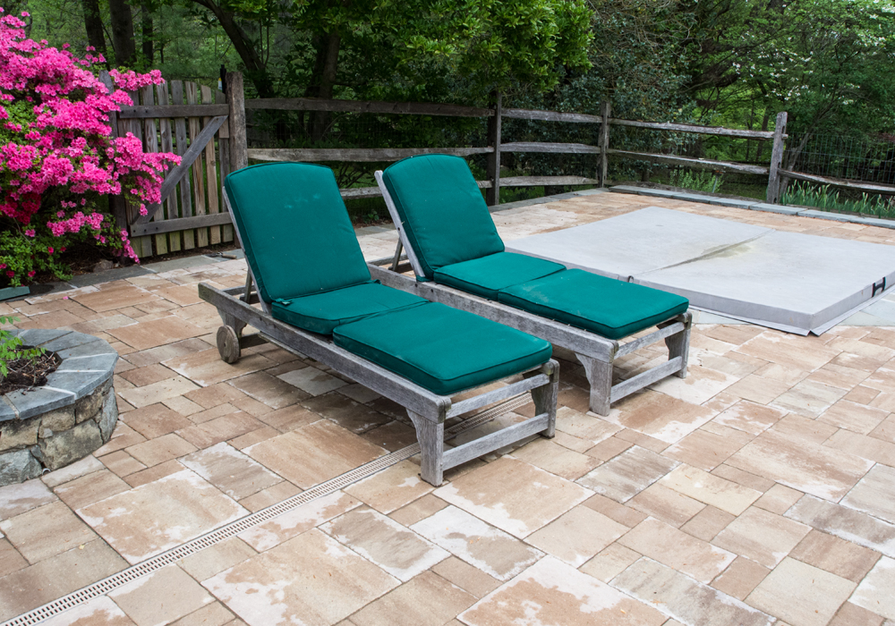 Pair of Smith & Hawken Teak Patio Lounge Chairs