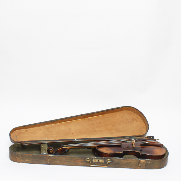 Antique Violin with Handcrafted Mother of Pearl Inlaid Design