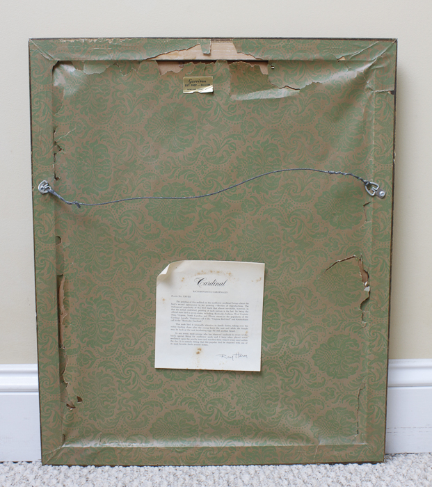 Signed Ray Harm "Cardinal" and Sunflower Print