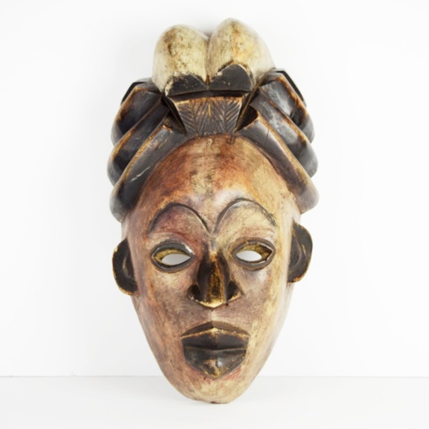 Hand Carved African Mask in Darker Finish