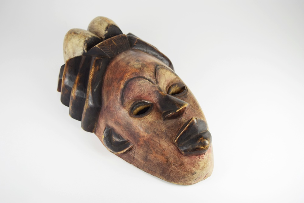 Hand Carved African Mask in Darker Finish