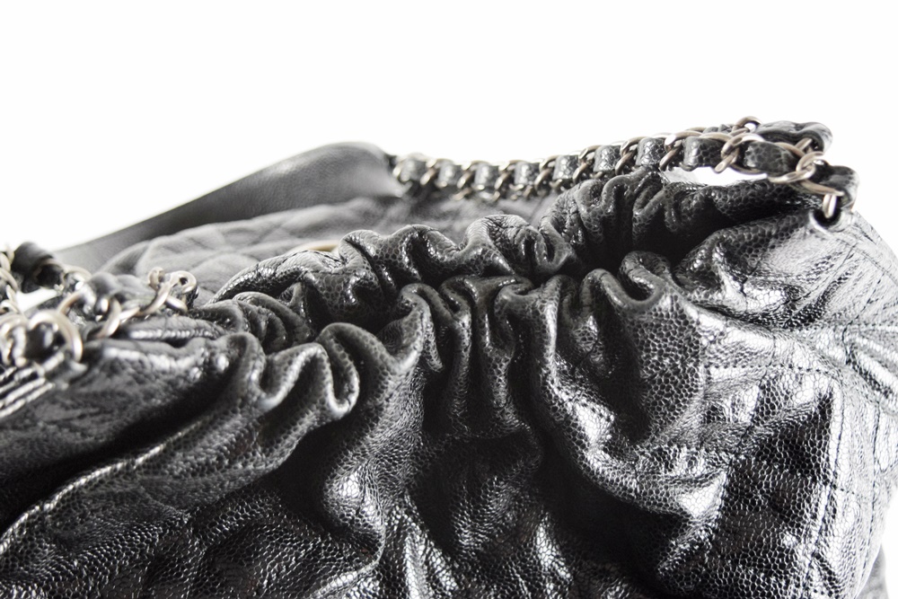 Chanel Quilted Black Leather Shopper with Carte D'Authenticite, in Dust Bag and Original Box